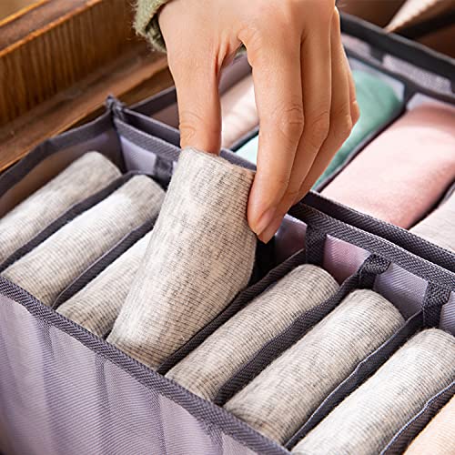 Pack of 3 Underwear Drawer Organizer, Washable Nylon Mesh Underwear Storage Closet Organizer Drawer Dividers, Compartments Organizer for Underwear, Socks, Clothes, Bras