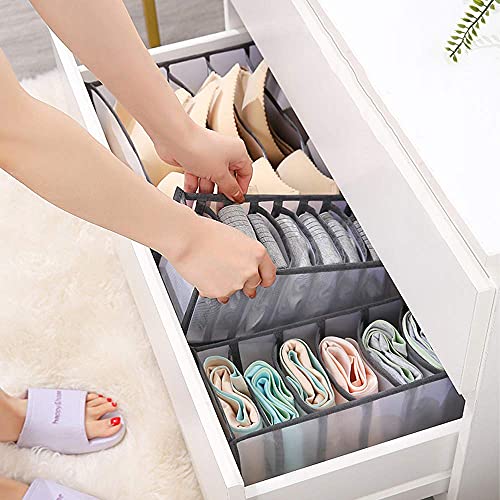 Pack of 3 Underwear Drawer Organizer, Washable Nylon Mesh Underwear Storage Closet Organizer Drawer Dividers, Compartments Organizer for Underwear, Socks, Clothes, Bras