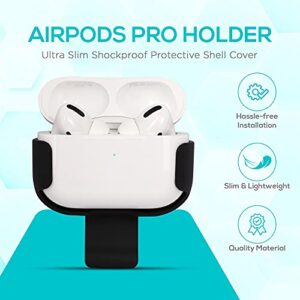 Earbud Case with Clip - Belt Holder Compatible with Apple AirPods Pro Case - Durable Holster Hanger for Earbuds Charger with Protective Rubber Coating - Carrying Accessories for Earphones - Black