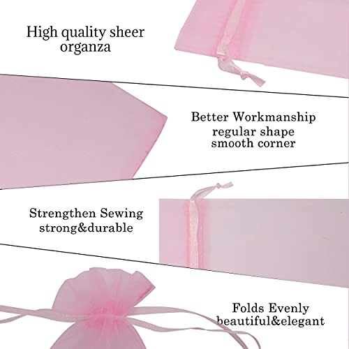 Ludato 100pcs 4"x6" Pink Organza Gift Bags with Drawstring, Small Candy Jewelry Bags Drawstring Pouches for Gifts Baby Shower Wedding Birthday Christmas Party Halloween