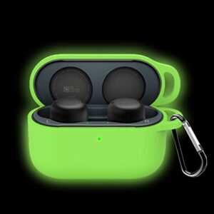 lefxmophy case cover replacement for buds 2nd gen / 2 generation wireless in-ear earbuds, fluorescent green silicone cover protective skin glow in dark
