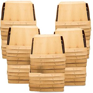 one quart wooden gift baskets (50 pack); for picking fruit or arts, crafts and decor; 5.75” square vented wood boxes