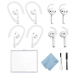 ear hooks ear cover designed for apple airpods 1 and 2,accessories for running, jogging, cycling, gym (white)