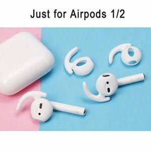 Ear Hooks Ear Cover Designed for Apple AirPods 1 and 2,Accessories for Running, Jogging, Cycling, Gym (White)