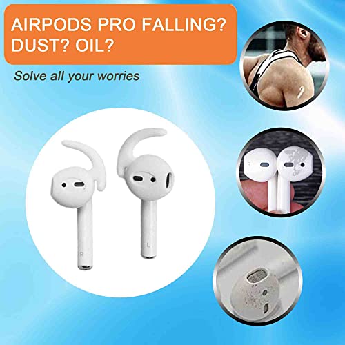 Ear Hooks Ear Cover Designed for Apple AirPods 1 and 2,Accessories for Running, Jogging, Cycling, Gym (White)