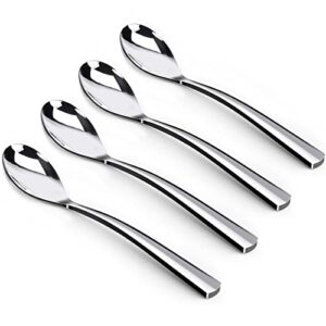 coffee spoons ,4-piece glamfields teaspoons with a long handle, 6.1"demitasse espresso spoons set food grade stainless steel small serving spoons for dessert