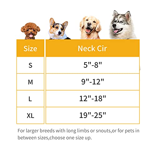 Protective Inflatable Collar for Dogs and Cats - Soft Recovery Pet Cone, E-Collar Does not Impede Vision Orange M