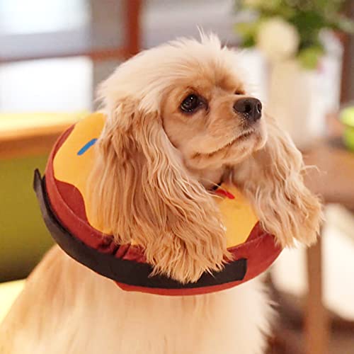 Protective Inflatable Collar for Dogs and Cats - Soft Recovery Pet Cone, E-Collar Does not Impede Vision Orange M