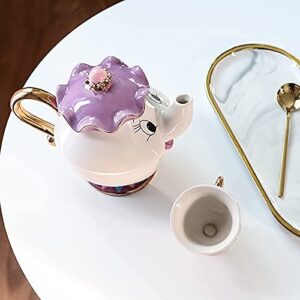 GZHaiTuoSi Cartoon New Beauty And The Beast Teapot Mug Mrs Potts Chip Tea Pot Cup One Set Lovely & Cup set Teapot Mug