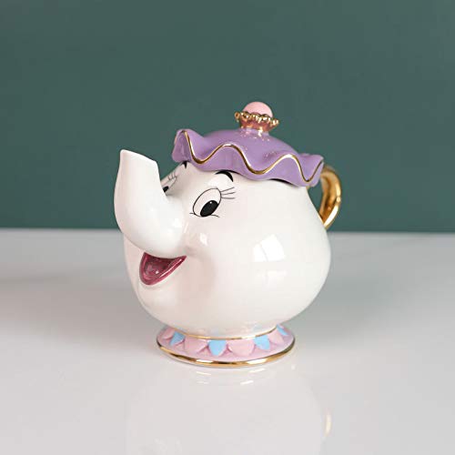 GZHaiTuoSi Cartoon New Beauty And The Beast Teapot Mug Mrs Potts Chip Tea Pot Cup One Set Lovely & Cup set Teapot Mug