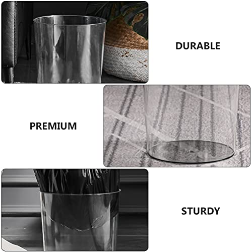 DOITOOL Round Plastic Small Trash Can Plastic Wastebasket Clear Garbage Container Bin for Bathroom Kitchen Home and Office