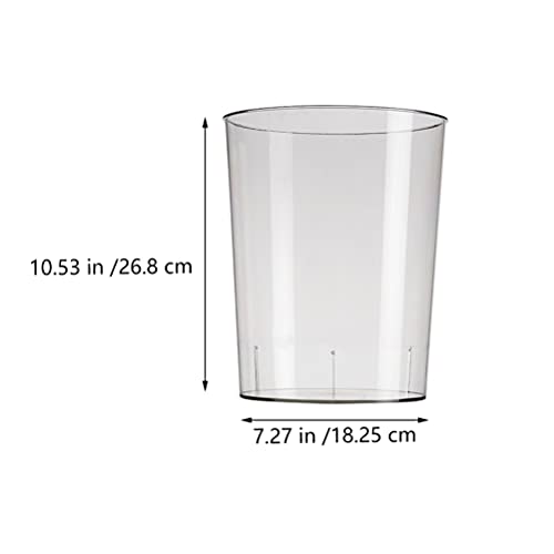 DOITOOL Round Plastic Small Trash Can Plastic Wastebasket Clear Garbage Container Bin for Bathroom Kitchen Home and Office