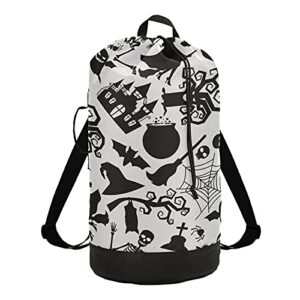 witch spider halloween laundry bag large heavy duty laundry backpack for college students laundry bag with shoulder straps dirty clothes organizer for traveling waterproof