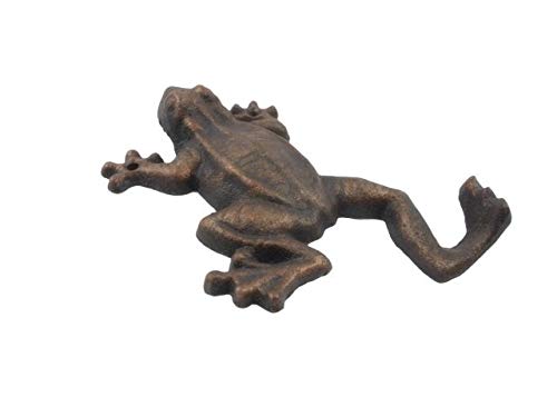 Handcrafted Nautical Decor Rustic Copper Cast Iron Frog Hook 6"