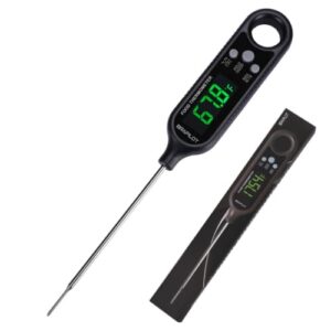 brapilot meat thermometer instant read backlight - digital food thermometer for kitchen outdoor cooking bbq and grill - big