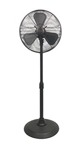 hunter 16" adjustable 3 speed retro pedestal stand floor fan in oil-rubbed bronze