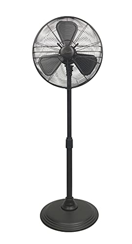 HUNTER 16" Adjustable 3 Speed Retro Pedestal Stand Floor Fan in Oil-Rubbed Bronze