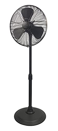 HUNTER 16" Adjustable 3 Speed Retro Pedestal Stand Floor Fan in Oil-Rubbed Bronze