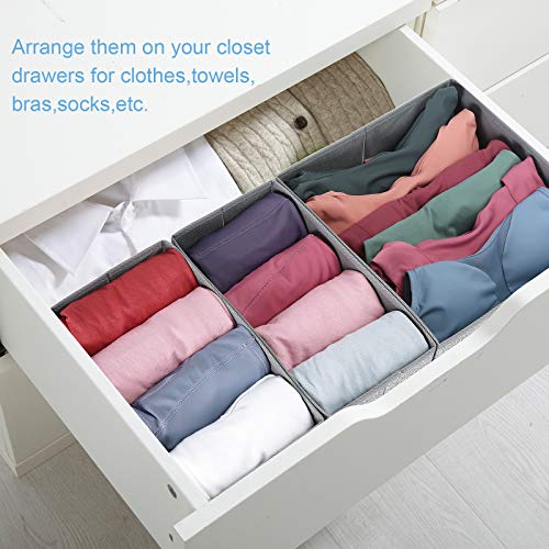 Hinotori Clothing Drawer Organizers 12 Pack – Foldable Storage Bin Drawer Dividers for Clothes, Underwear, Socks, Bras – Collapsible Fabric Organizer for Closet, Shelves, Dresser, Bedroom