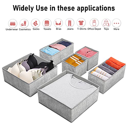 Hinotori Clothing Drawer Organizers 12 Pack – Foldable Storage Bin Drawer Dividers for Clothes, Underwear, Socks, Bras – Collapsible Fabric Organizer for Closet, Shelves, Dresser, Bedroom