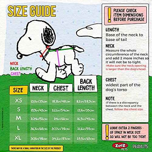 ZOOZ PETS Snoopy Dog Winter Coat Official Charlie Brown Dog Outterwear, Easy to Cover Your Dog with Cute and Colorful Vest for Dogs and Cats, Protect Your Puppy or Senior (Extra Large - Dreams Pink)