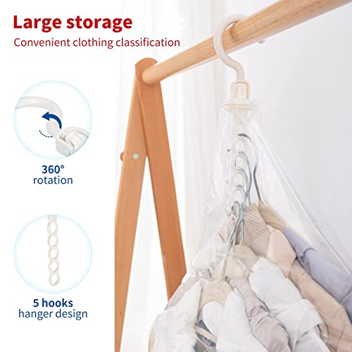 Hanging Vacuum Storage Bags, 6 Pack Large Hanging Space Saver Bags, Hanging Storage Bags for Clothes, Clothes Storage Bags Vacuum Sealed for Suits, Dress, Jackets, Closet Organizer for Moving Supplies(53.1x27.6 in)