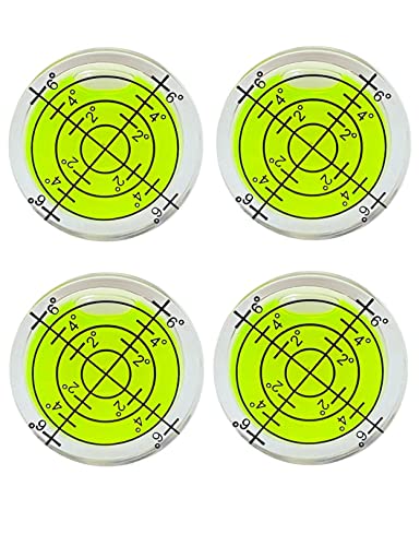 ZOGUHEKE 4Pcs Bubble Spirit Levels Bullseye Level Bubble for Leveling RV Fridge Camper Travel Trailer Motorhome Machine Tripod Turntable Layout Tools (32x7mm)