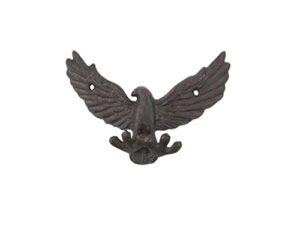 handcrafted nautical decor cast iron flying eagle decorative metal talons wall hooks 6"