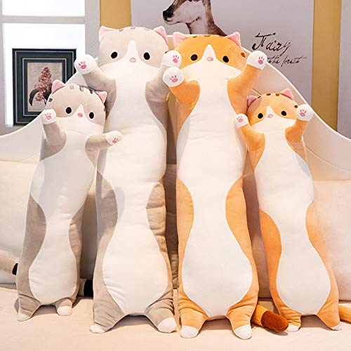 Plush Pillow, Cat Long Throw Sleeping Pillow Cute Cartoon Cat Shaped Plush Toy Sleeping Long Throw Pillow Home Office Study