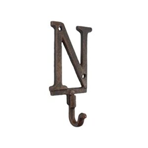 Handcrafted Nautical Decor Rustic Copper Cast Iron Letter N Alphabet Wall Hook 6"