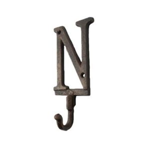 Handcrafted Nautical Decor Rustic Copper Cast Iron Letter N Alphabet Wall Hook 6"