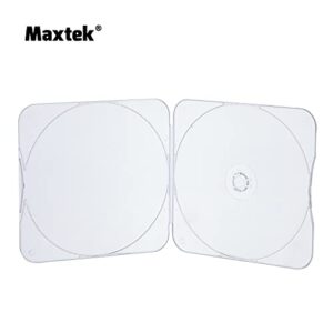 Maxtek 25 Pack Ultra Slim Clear Transparent Square Shaped CD and DVD Disc Clam Shell Case with Lock, Single Disc Capacity, Durable and Impact Resistant PP Poly Plastic Case.