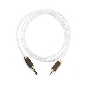 NewFantasia 2.5mm Balanced Male to 4.4mm Balanced Male Headphone Audio Adapter Cable 8 Cores 6N OCC Copper Single Crystal Silver Plated Wire Walnut Wood Shell 2.5mm to 4.4mm Male 4.9ft