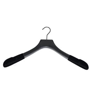 premiere luxe wood hangers - heavy duty premium wood hangers with velvet flocking for coats, suits, and jackets - non slip, slim and space saving hanger (black with black velvet, 6 pack)