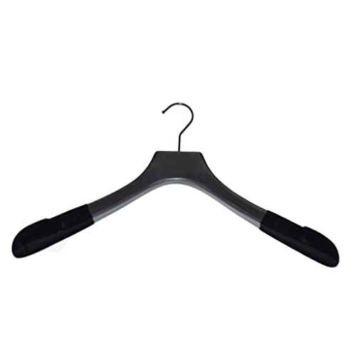 Premiere Luxe Wood Hangers - Heavy Duty Premium Wood Hangers with Velvet Flocking for Coats, Suits, and Jackets - Non Slip, Slim and Space Saving Hanger (Black with Black Velvet, 6 Pack)