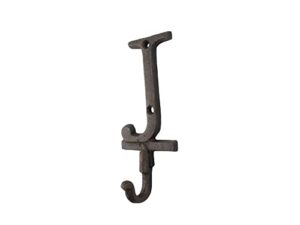 handcrafted nautical decor rustic copper cast iron letter j alphabet wall hook 6"