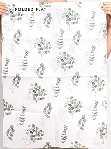 CENTRAL 23 Pretty Wrapping Paper (x6) Sheets - Gift Wrap for Her - For Men Women - Eucalyptus Plants - Green White - Recyclable