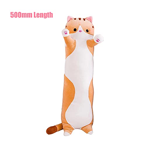 Plush Pillow, Cat Long Throw Sleeping Pillow Cute Cartoon Cat Shaped Plush Toy Sleeping Long Throw Pillow Home Office Study