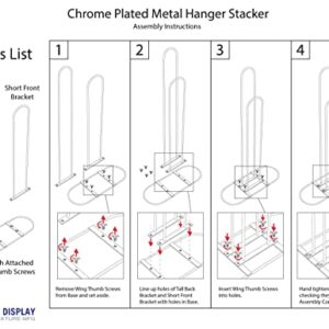 Chrome Plated Metal Hanger Stacker Holds 50-70 Hangers, Organize Wood, Metal and Plastic Adult Size Hangers for Pants and Shirts (Quantity 1) (1)