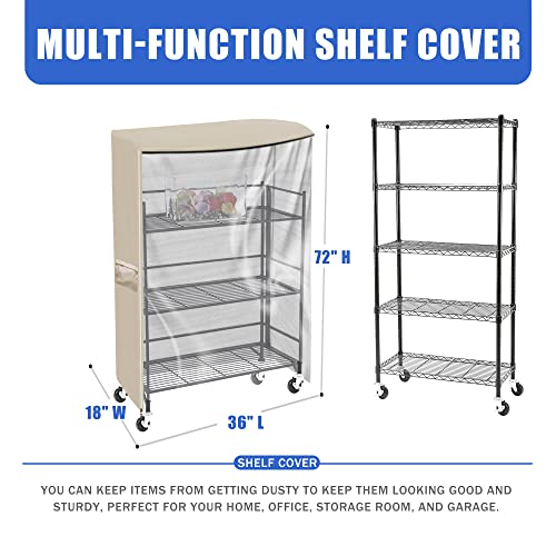MOLLYAIR Shelf Cover - Oxford Cloth Fabric with Waterproof and Water-Resistant Coating,36x18x72 inch