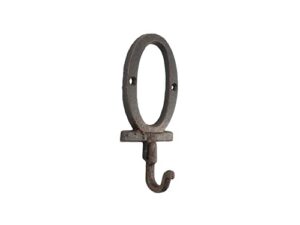 handcrafted nautical decor rustic copper cast iron letter o alphabet wall hook 6"