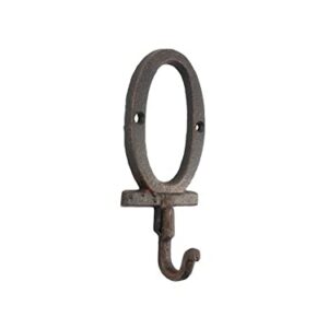 Handcrafted Nautical Decor Rustic Copper Cast Iron Letter O Alphabet Wall Hook 6"