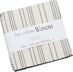 moda fabrics low volume wovens charm pack by jen kingwell; 42-5 in precut fabric quilt squares, assorted, 18201pp