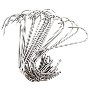 honbay 20pcs stainless steel meat hooks butcher hooks for smoker chicken hunting ribs fish beef poultry hanging drying grill hook tool (3mm, 5.5'')