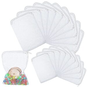 shappy 20 pieces aquarium filter media bags fish tank filter bag white net bag fine mesh filter bag with zipper for activated carbon biospheres ceramic rings fresh or saltwater tanks