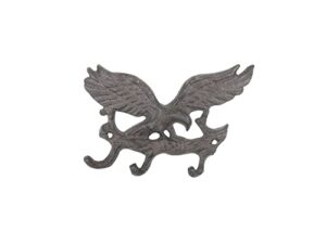 handcrafted nautical decor cast iron flying eagle landing on a tree branch decorative metal wall hooks 7.5