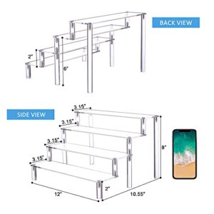 Display Shelf Cake Stand – 4 Tier Shelf Cake Pop Stand – Multifunctional and Durable Acrylic Stand – Mounting Hardware Included – Ideal for Desserts, Cosmetics, Glassware, Figurines