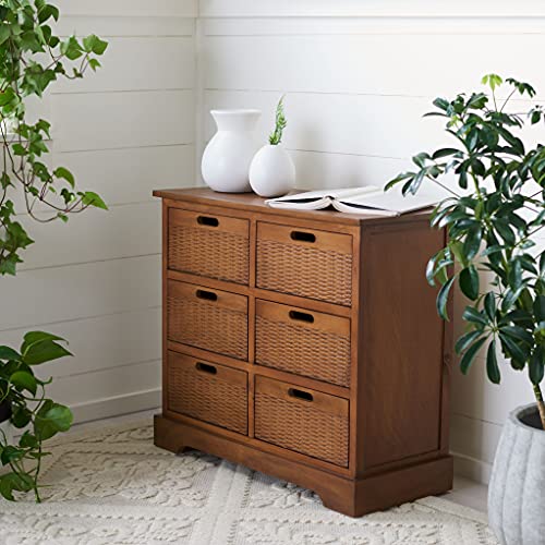 Safavieh Home Collection Landers Honey Brown 6-Drawer Storage Unit (Fully Assembled) STG5700C