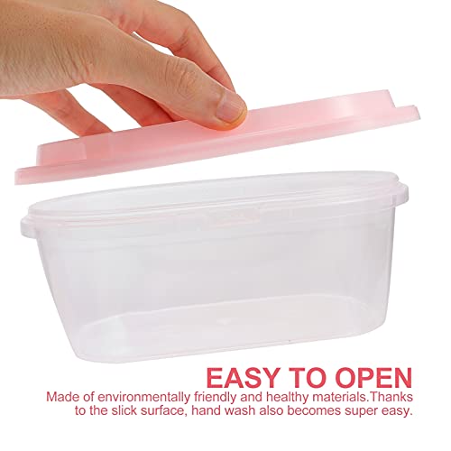 YARNOW 2pcs Ice Cream Storage Containers with Lids Homemade Ice Cream Tubs Oval Freezer Containers Storage Freezer Container Cake Boxes for Home Kitchen Pink