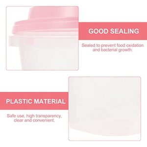 YARNOW 2pcs Ice Cream Storage Containers with Lids Homemade Ice Cream Tubs Oval Freezer Containers Storage Freezer Container Cake Boxes for Home Kitchen Pink